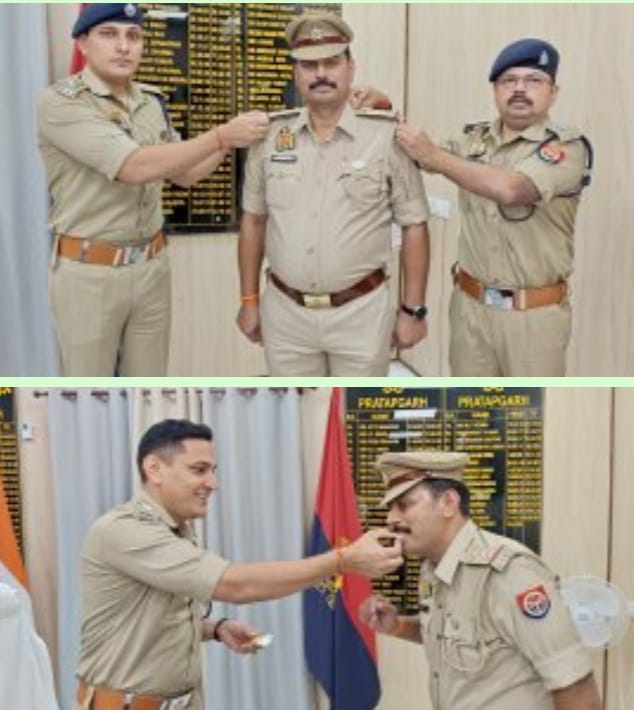 सब इंस्पेक्टर से इंस्पेक्टर बने संतोष सिंह - SP और CO ने लगाया स्टार - लालापुर थाने में दिखाया था दम*
